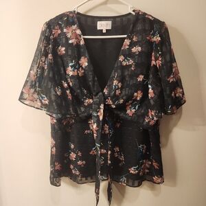 Floral Printed Blouse Size Medium